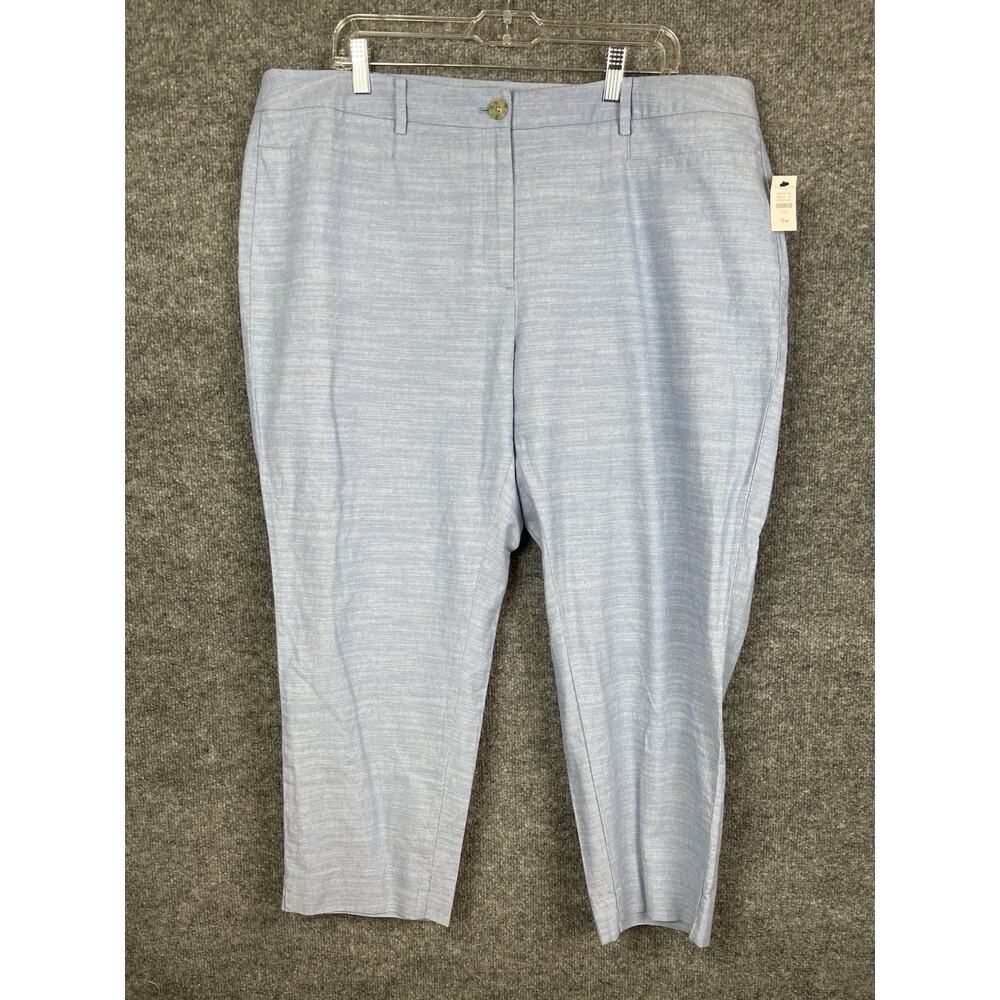 TALBOTS Perfect Crop Pant Newport Chambray Blue‎ Mid-Rise Ankle Size 18W